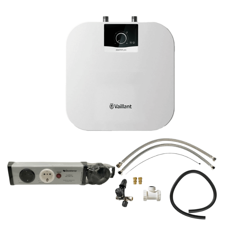 Aktionspaket Vailant Elostor Boiler 10L mit Inventum Anschlussset und Itho Daalderop Kombischalter