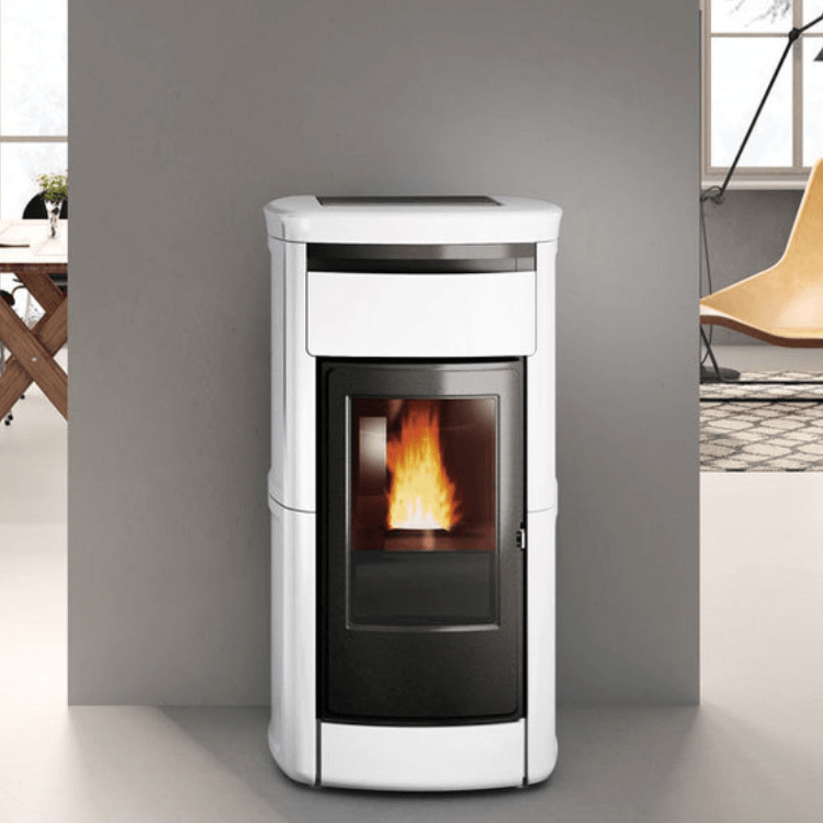 Edilkamin CV pelletkachel Kira2 H up wit creme