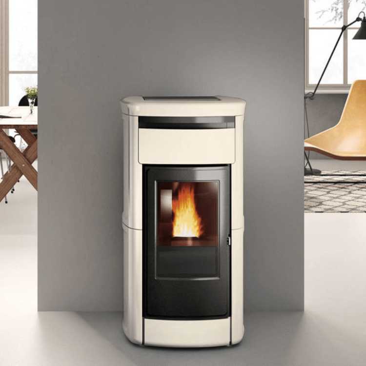 Edilkamin CV pelletkachel Kira 2 H up perkamentkleurig