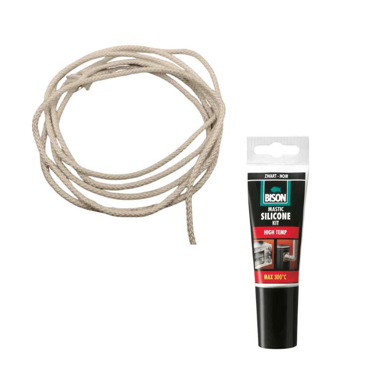 Edilkamin Touwpakking wit deur 1.5 meter 2 inclusief bison hittebestendige siliconenkit R254040