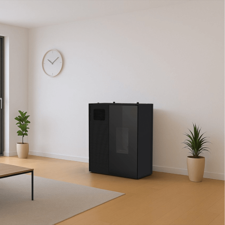 MCZ Eiko 365 airmatic 6 core airco en pelletkachel sfeerfoto 2